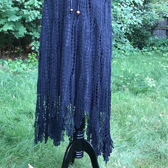 Vintage Black crochet Maxi Skirt - Picture 8 of 11